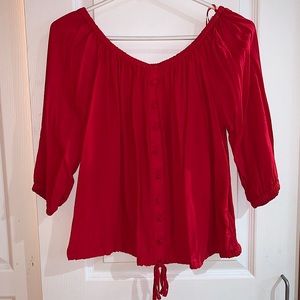 Red Button Blouse